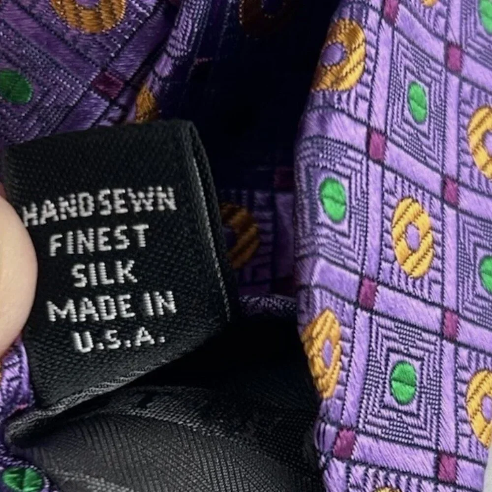 Robert Talbott Best Of Class Purple Geometric Textured Silk Neck Tie USA